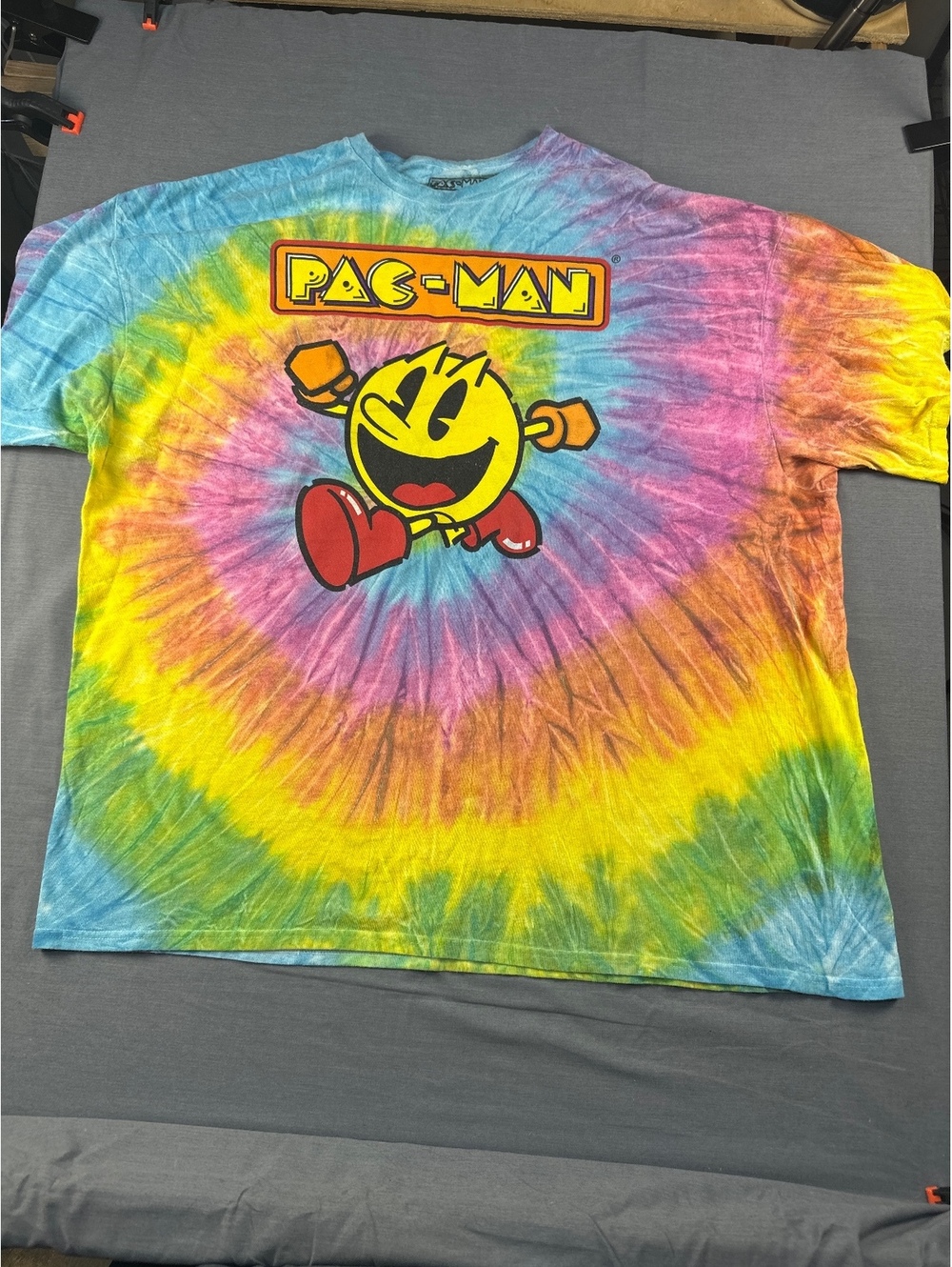 PAC-Man Men's XXL Tie-Dye Short Sleeve T-Shirt Multi-Color Very Good Condition